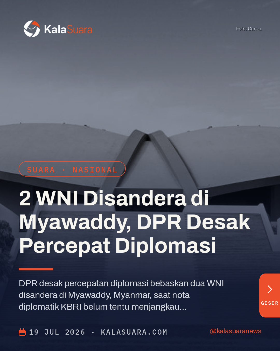 2 WNI Disandera di Myawaddy, DPR Desak Percepat Diplomasi
