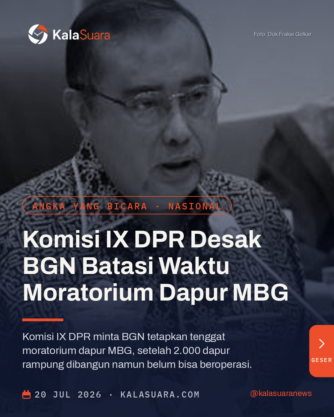 Komisi IX DPR Desak BGN Batasi Waktu Moratorium Dapur MBG