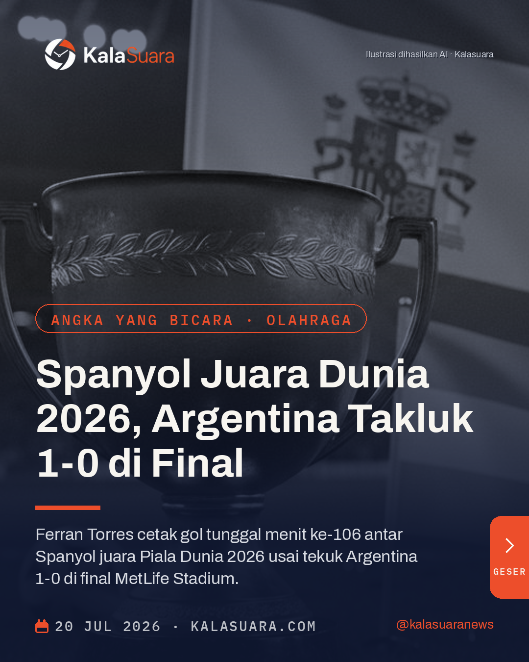 Spanyol Juara Dunia 2026, Argentina Takluk 1-0 di Final